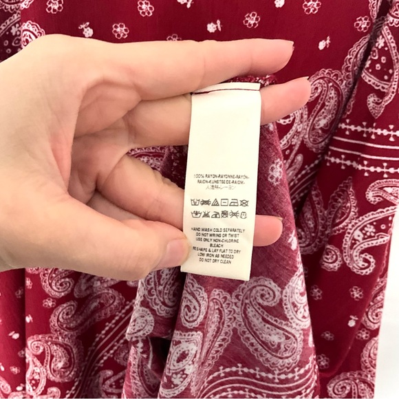 NWOT Free People Red Bandana Print Sun Dress Spaghetti Straps Women’s XS - Picture 6 of 6